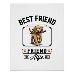 Poster Meilleur ami Alfie Conception amateur de chien vin