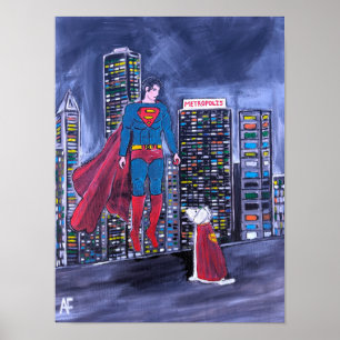 Poster Meilleur ami des super-héros Peinture d'Alfred Fox