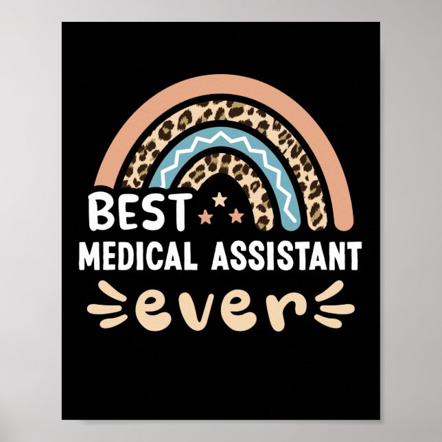 Poster Meilleur assistant Médicale jamais Leopard Rainbow (Devant)