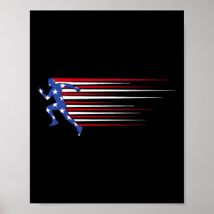 Poster Meilleur cadeau Usa Drapeau Américain Athlétisme É
