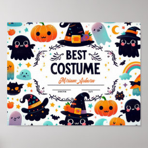 Poster Meilleur Certificat de Costume - Joli thème fantôm