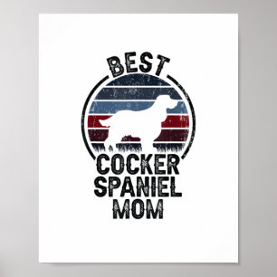 Poster Meilleur chien mère maman - Vintage Cocker Spaniel