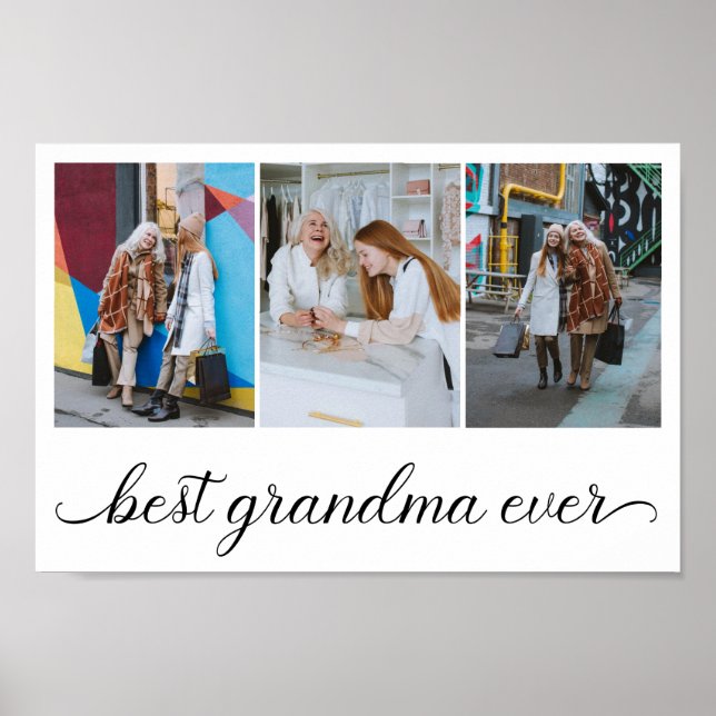 Poster Meilleur Collage photo de grand-mère Ever 3 (Devant)
