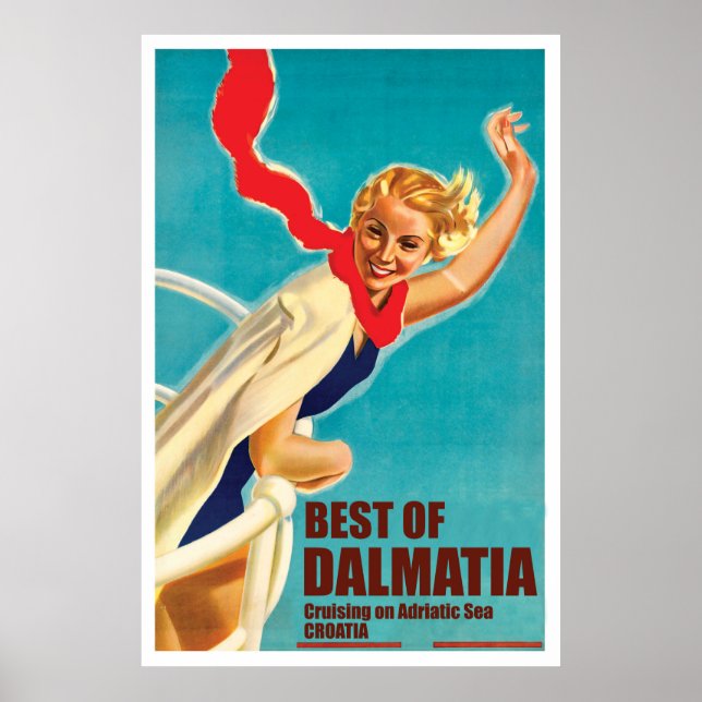 Poster Meilleur de Dalmatie, Croatie, Fille sur un bateau (Devant)