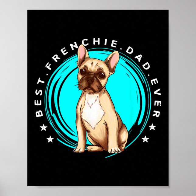 Poster Meilleur Français Papa Jamais Français Buldog Père (Devant)