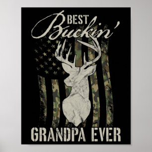 Poster Meilleur Grand-Père Buckin' Hommes Ever Chasseur C