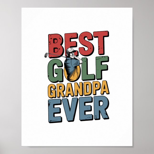 Poster Meilleur Grand-Père De Golf (Devant)