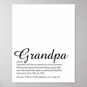 Poster Meilleur Grand-père, Grand-papa, Papa du Monde Déf