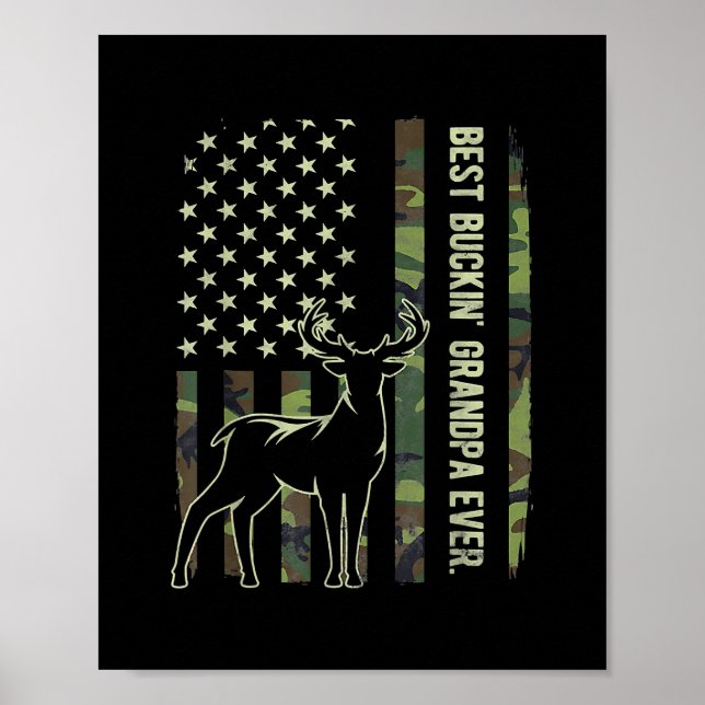 Poster Meilleur Grand-Père Jamais Camion Drapeau Américai (Devant)