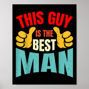 Poster Meilleur homme Mariage Groomsmen Funny Bride Bache