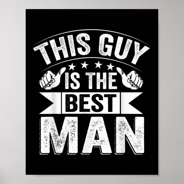 Poster Meilleur homme Mariage Groomsmen Funny Bride Bache (Devant)