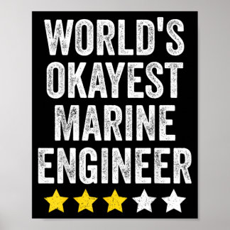 Poster Meilleur Ingénieur Maritime Hommes Femmes Drôle