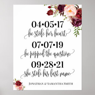 Poster meilleur jour signe mariage date oui jour marsala