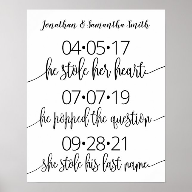 Poster meilleur jour signe mariage date oui jour moderne  (Devant)