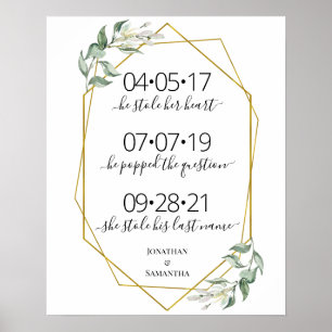 Poster meilleur jour signe mariage date oui jour verdure 