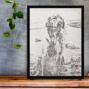 Poster Meilleur Maman Forever Art Golden Retriever