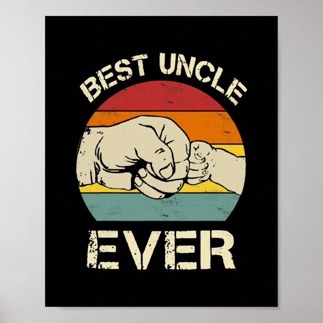 Poster Meilleur Oncle Jamais Drôle Amoureux Vintage Rétro (Devant)