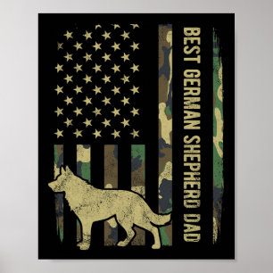 Poster Meilleur papa de chien berger allemand camouflage