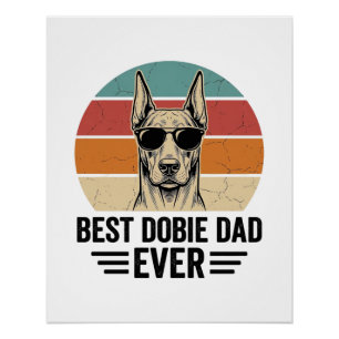 Poster Meilleur papa de Dobie jamais T-shirt vintage Dobe