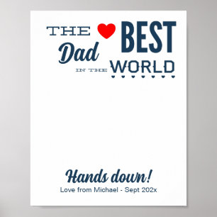 Poster Meilleur papa do-it-yourself Modèle d'empreintes