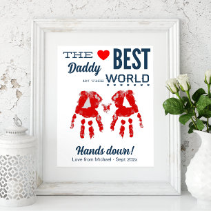Poster Meilleur papa do-it-yourself Modèle d'empreintes
