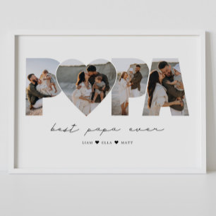 Poster Meilleur Papa Ever 4 Photo Collage pour papa ou gr