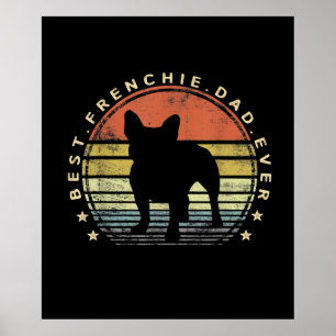 Poster meilleur papa frenchie papa cadeau de bulldog