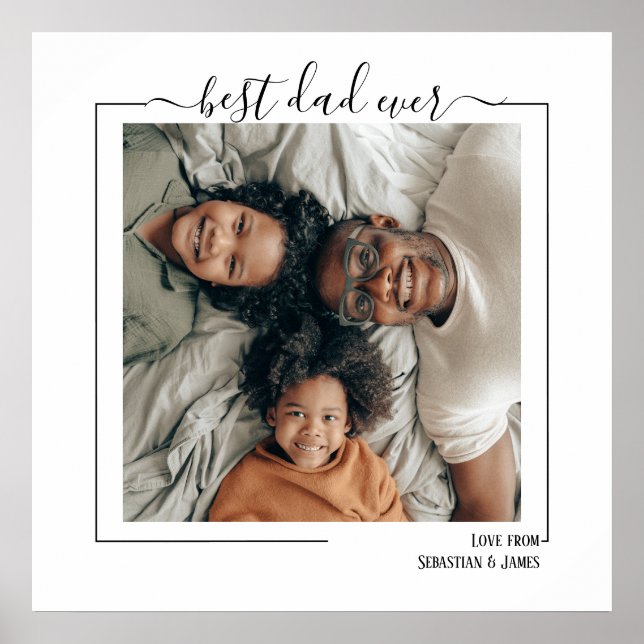 Poster Meilleur papa jamais personnalisé photo et texte (Devant)