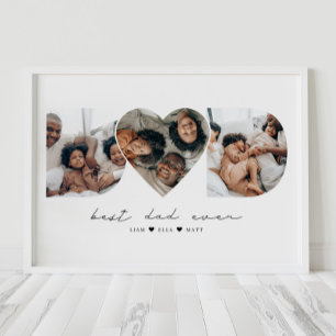 Poster Meilleur Papa Jamais Photo Moderne Collage Cadeau 