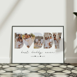 Poster Meilleur papa jamais photo moderne Collage Fête de