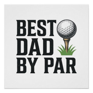 Poster Meilleur Papa Par Golf Fête Des Pères Design Vinta
