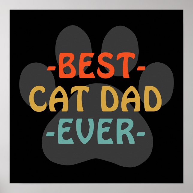 Poster Meilleur père de chat jamais (Devant)
