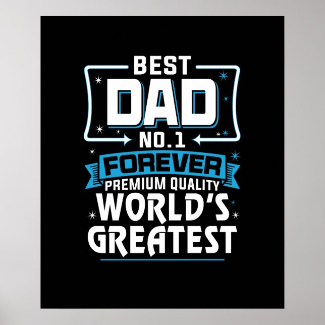Poster Meilleur Père Papa meilleur du monde No.1 (Devant)