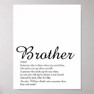 Poster Meilleure définition jamais Brother Noir et blanc 
