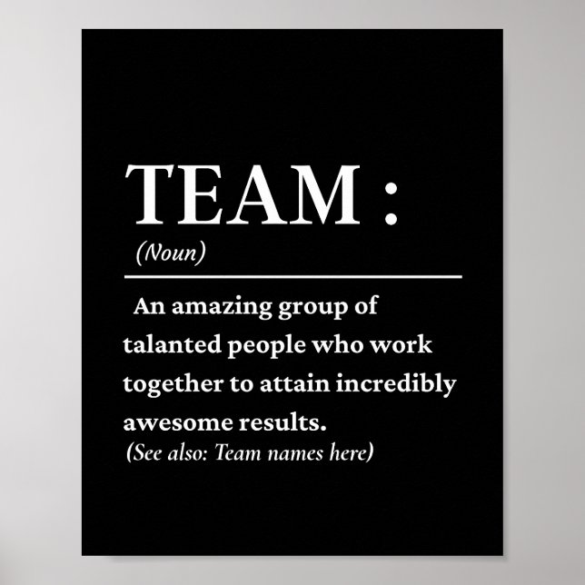 Poster Meilleure équipe de définition personnalisée (Devant)