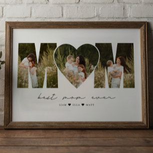 Poster Meilleure Maman Collage Photo Moderne Cadeau Pour