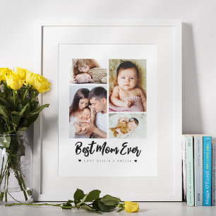 Poster Meilleure maman jamais Quatre photos modernes