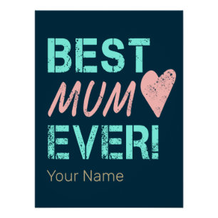 Poster Meilleure maman Jamais Vintage maman Coeur pour la