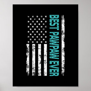 Poster Meilleure pawpaw jamais drapeau américain cadeau p