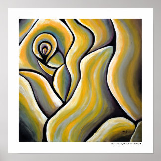 Poster Meilleure rose jaune abstraite Art moderne Fleur