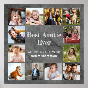 Poster Meilleure Tante Ever 12 Collage Photo