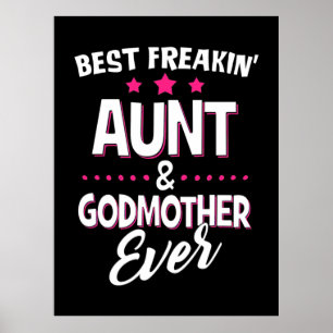 Poster Meilleure Tante Géniale Et Marraine De Tous Les Te