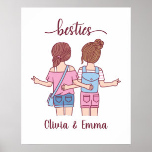 Poster Meilleures Amies Personnalisées