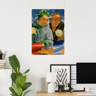 Poster Meilleures amies vintage ! Femmes élégantes et sty