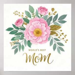 Poster Meilleures fleurs maman du monde