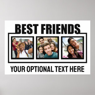 Poster Meilleurs amis photos personnalisées, texte et cou