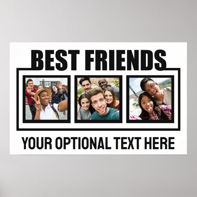 Poster Meilleurs amis photos personnalisées, texte et cou (Devant)