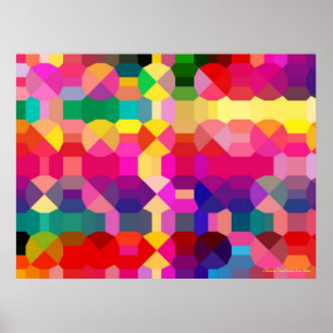 POSTER MEILLEURS POSTES - RAINBOW GEOMETRIC ART - CADEAUX