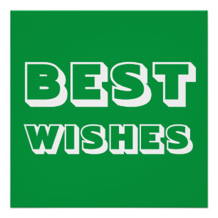 Poster Meilleurs voeux, Bonne chance, vert blanc
