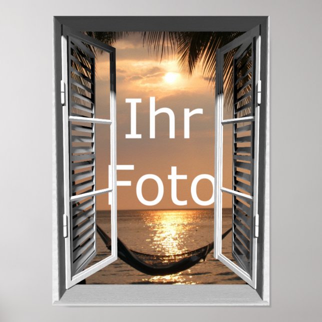 Poster Mein Fensterblick Hochformat (Devant)
